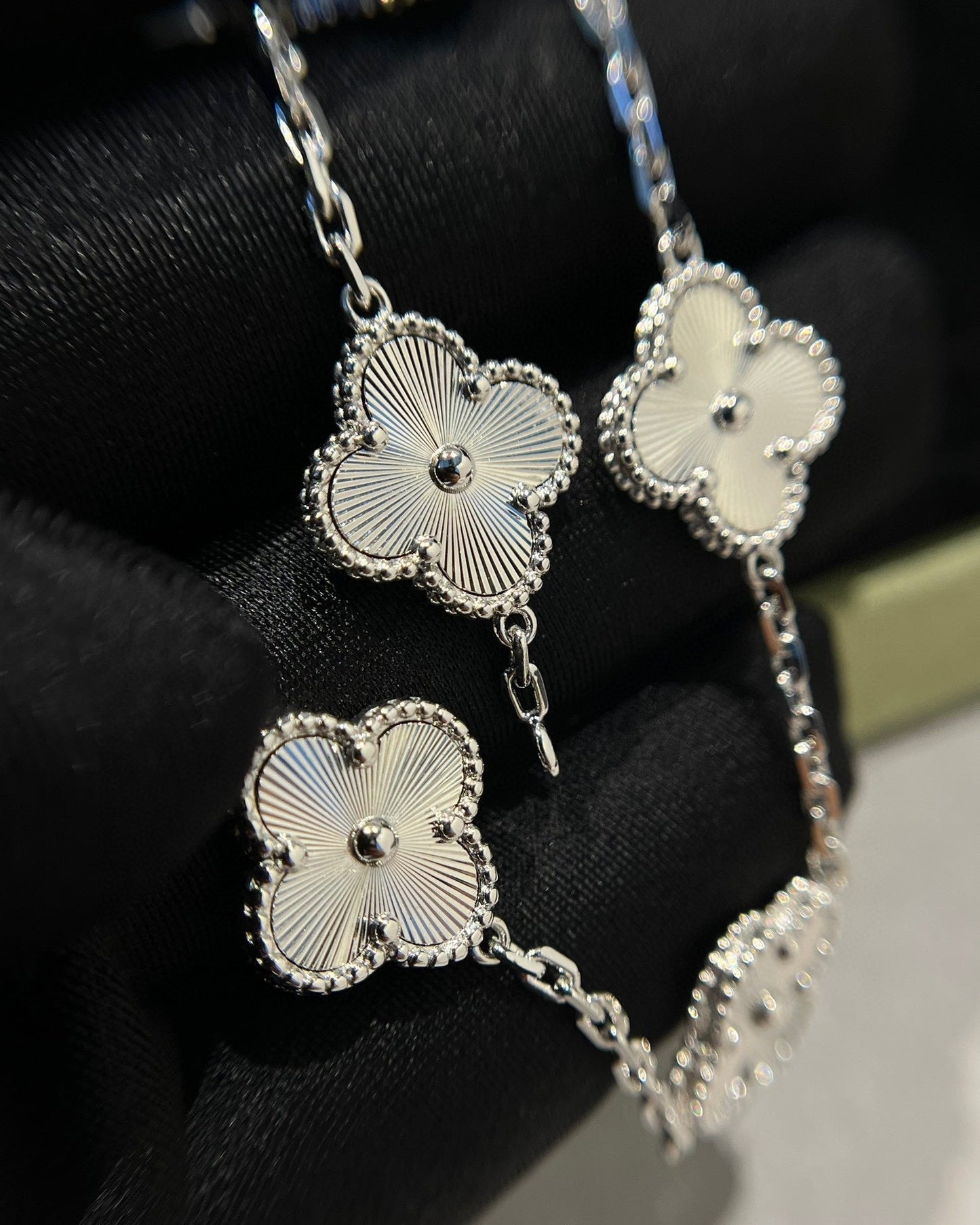 [Agudo Jewelry]CLOVER SILVER 5 MOTIFS BRACELET