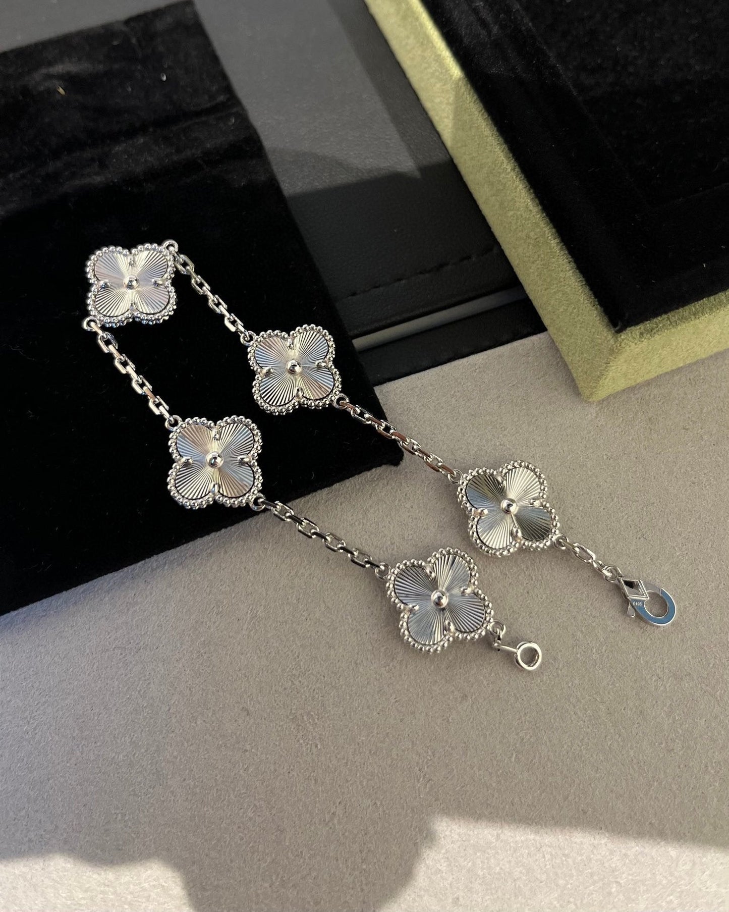 [Agudo Jewelry]CLOVER SILVER 5 MOTIFS BRACELET