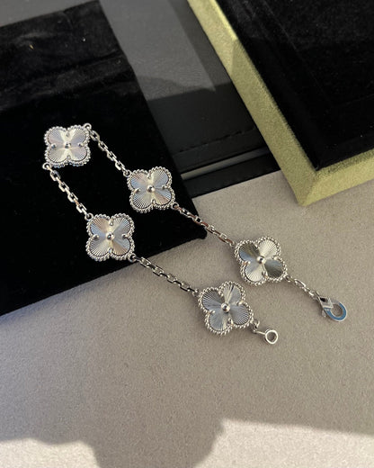 [Agudo Jewelry]CLOVER SILVER 5 MOTIFS BRACELET