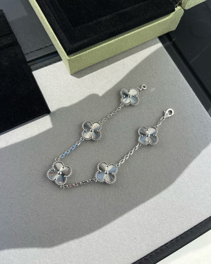 [Agudo Jewelry]CLOVER SILVER 5 MOTIFS BRACELET